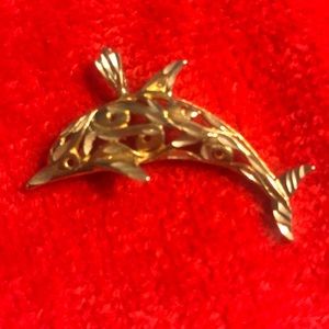 Gold Dolphin 925 pendant